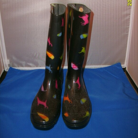 Womens Raining Cats & Dogs Ultralite Rain Boots, Size 6 - Picture 3 of 4